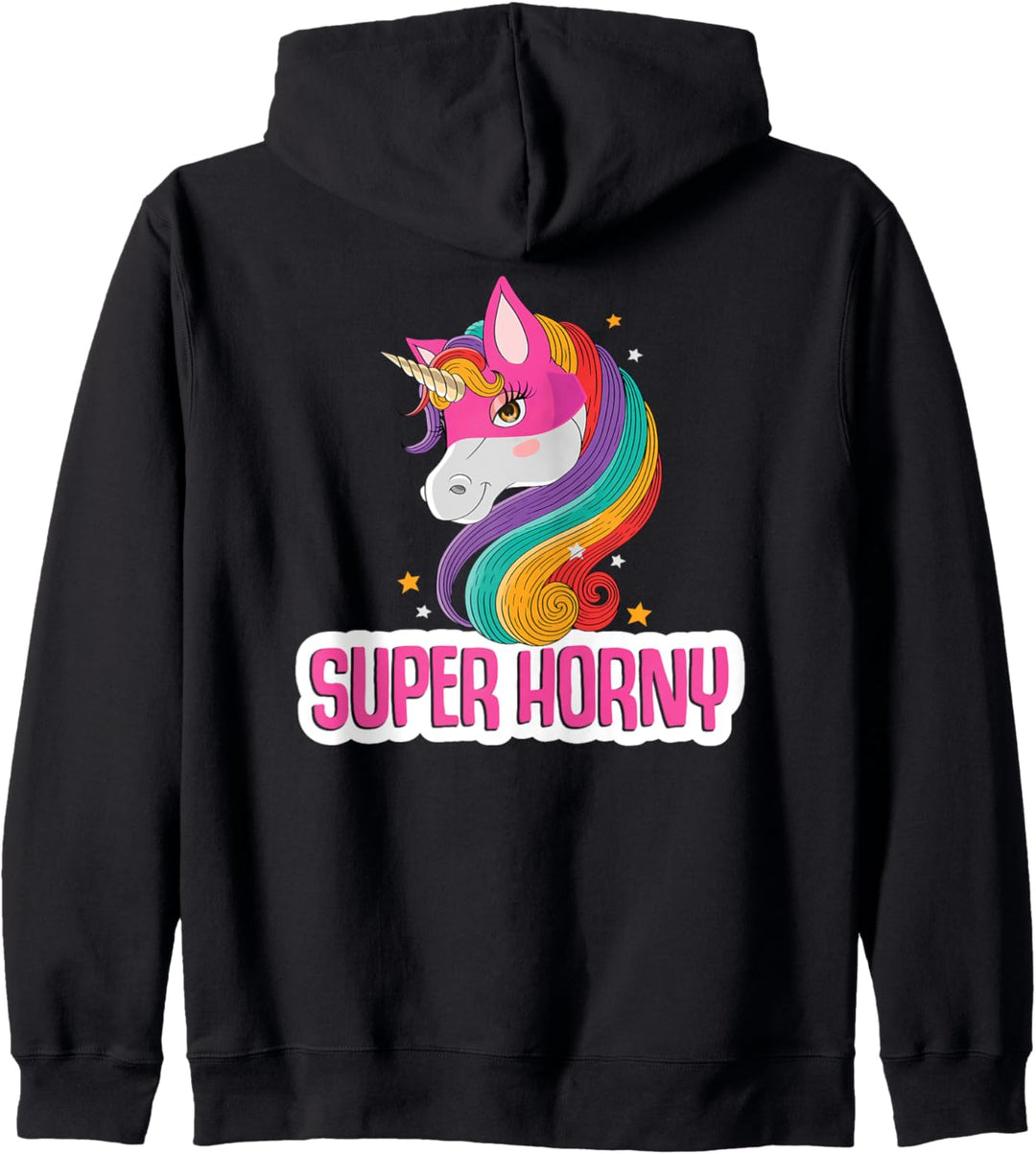 Einhörner Wortspiel Erwachsenen Einhorn Kostüm Super Horny Kapuzenjacke