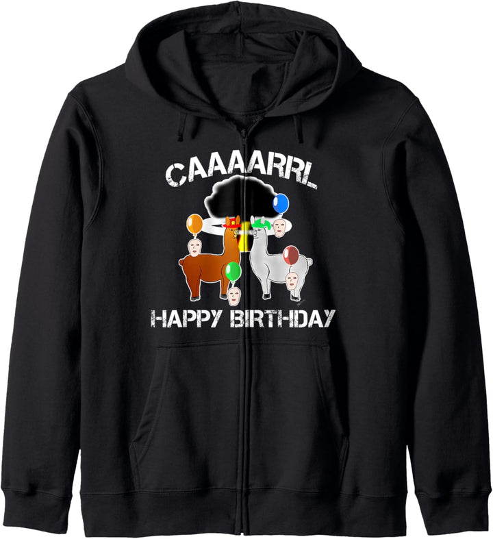Lamas mit Hüten Karl - Happy Birthday - lustiges Geburtstags Kapuzenjacke