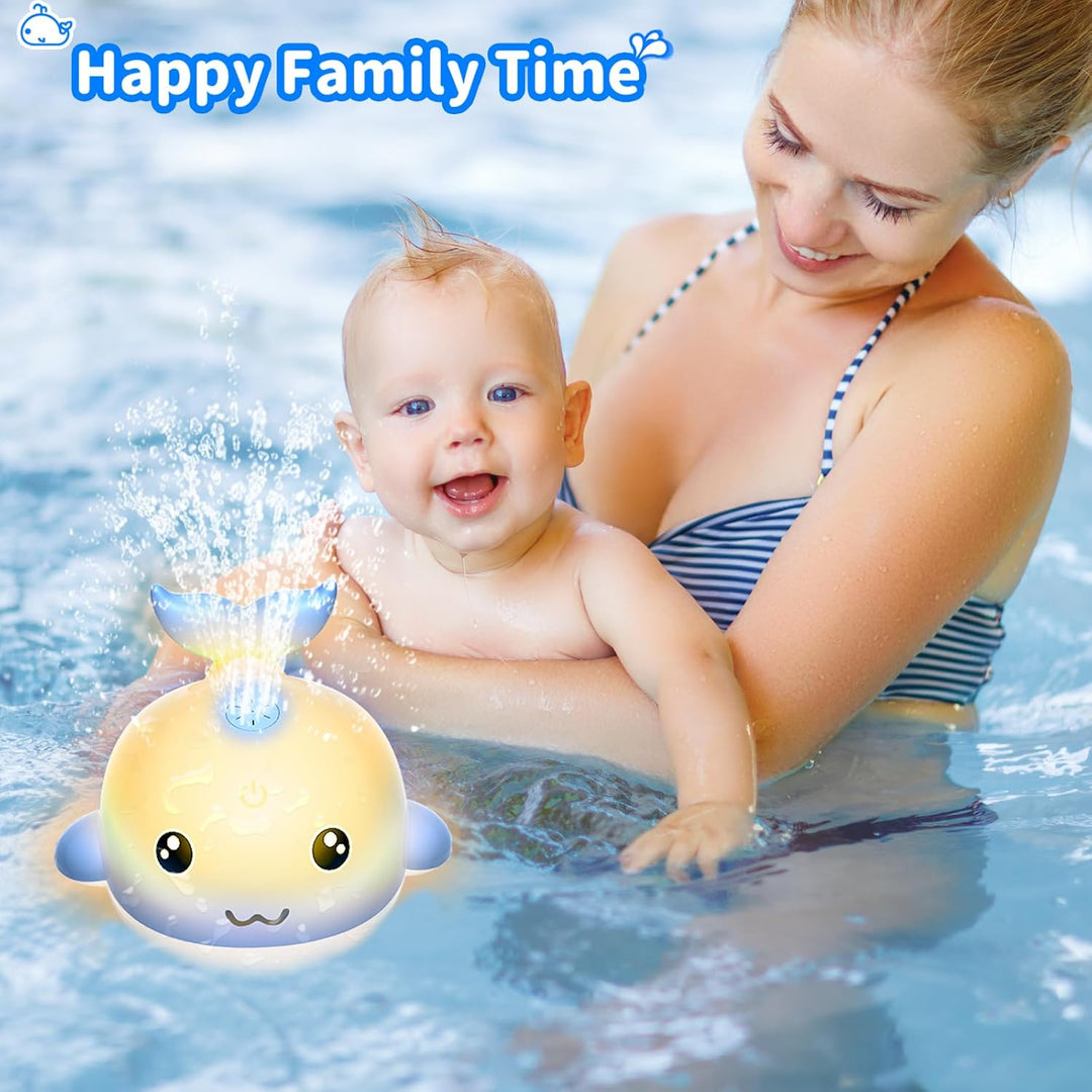 Baby Badewannenspielzeug, Wiederaufladbare Licht Up Wal Bad Spielzeug Sprinkler Badewanne Pool Wasse