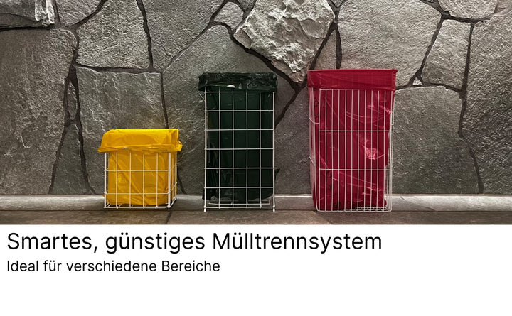 Blanc HYGIENIC Papierkorb FIX – Mülleimer aus Stahlblech, Drahtgitter-Abfallbehälter 60 Liter, zum H
