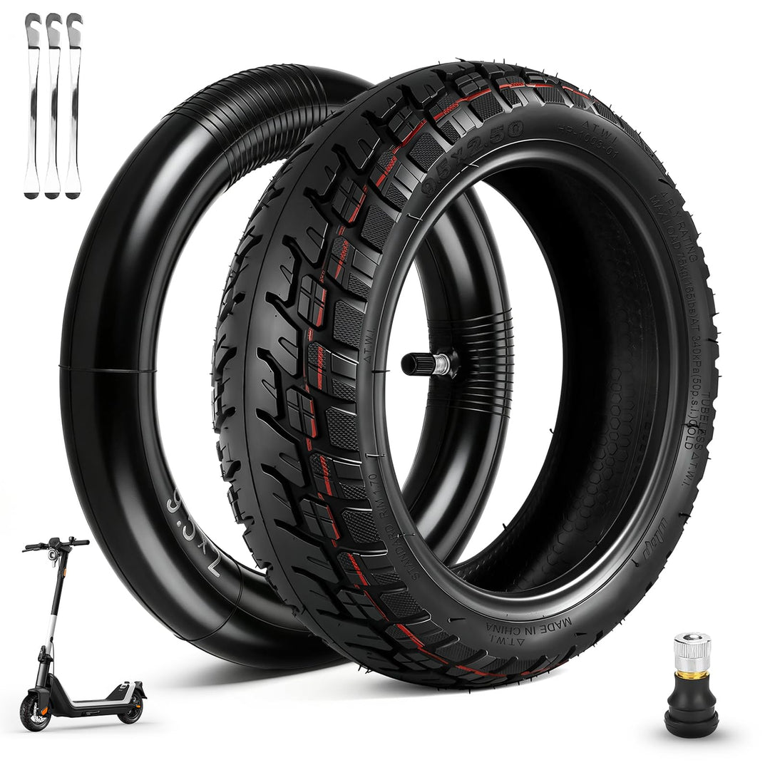 SYACHI 9,5 x 2,50 Reifen Kit für Niu KQI3 Max/Pro/Sport, Elektroroller Ersatzreifen Zubehör Vorne un