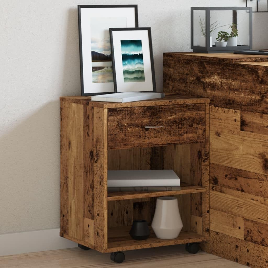 vidaXL Rollcontainer, Aktenschrank mit Stauraum, Rollschrank für Büro Arbeitszimmer, Bürocontainer B
