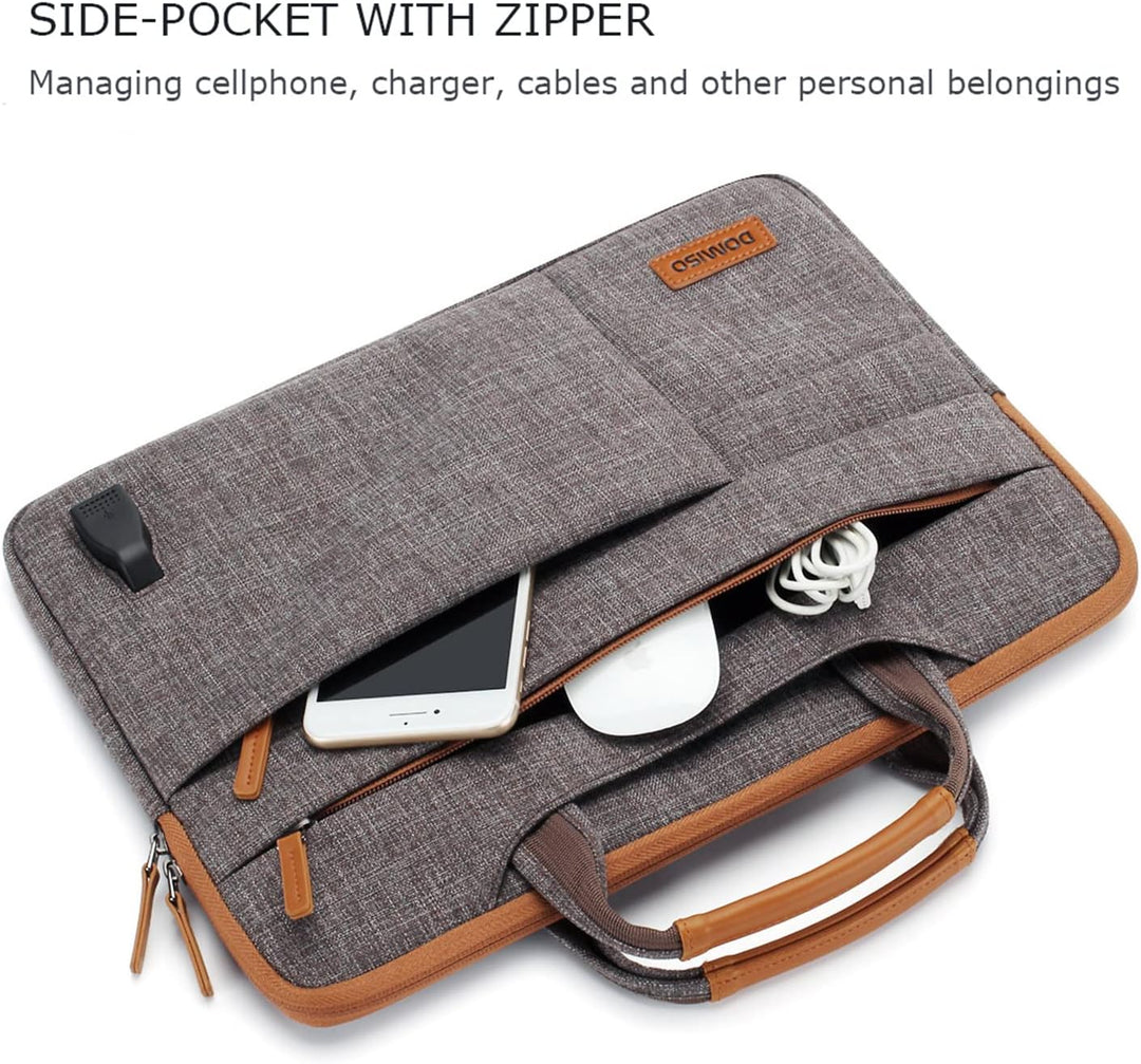 DOMISO 10,1-10,5 Zoll Wasserdicht Laptop Tasche Aktentasche Tragetasche Schultertasche mit USB Ladea