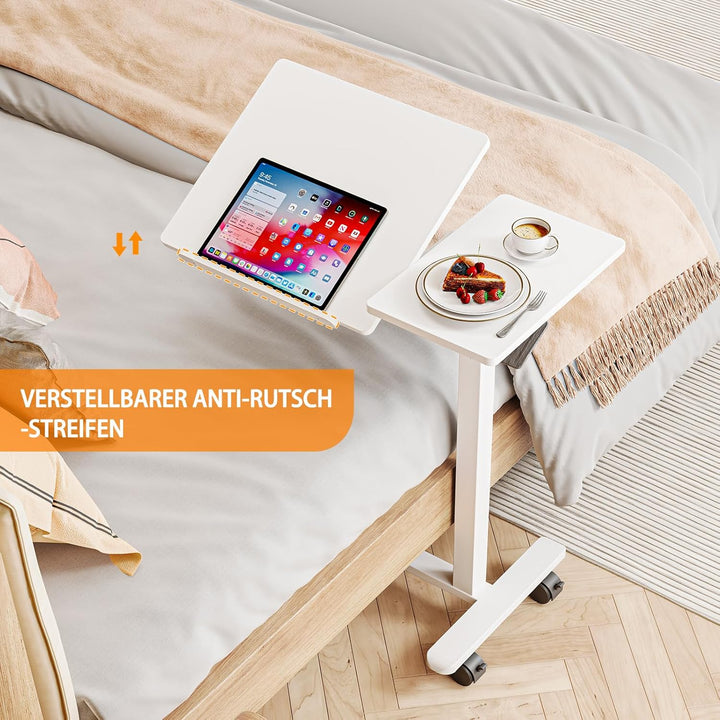 Dripex Beistelltisch höhenverstellbar und neigungsverstellbar mit Rollen, Pflegetisch für Bett, Comp