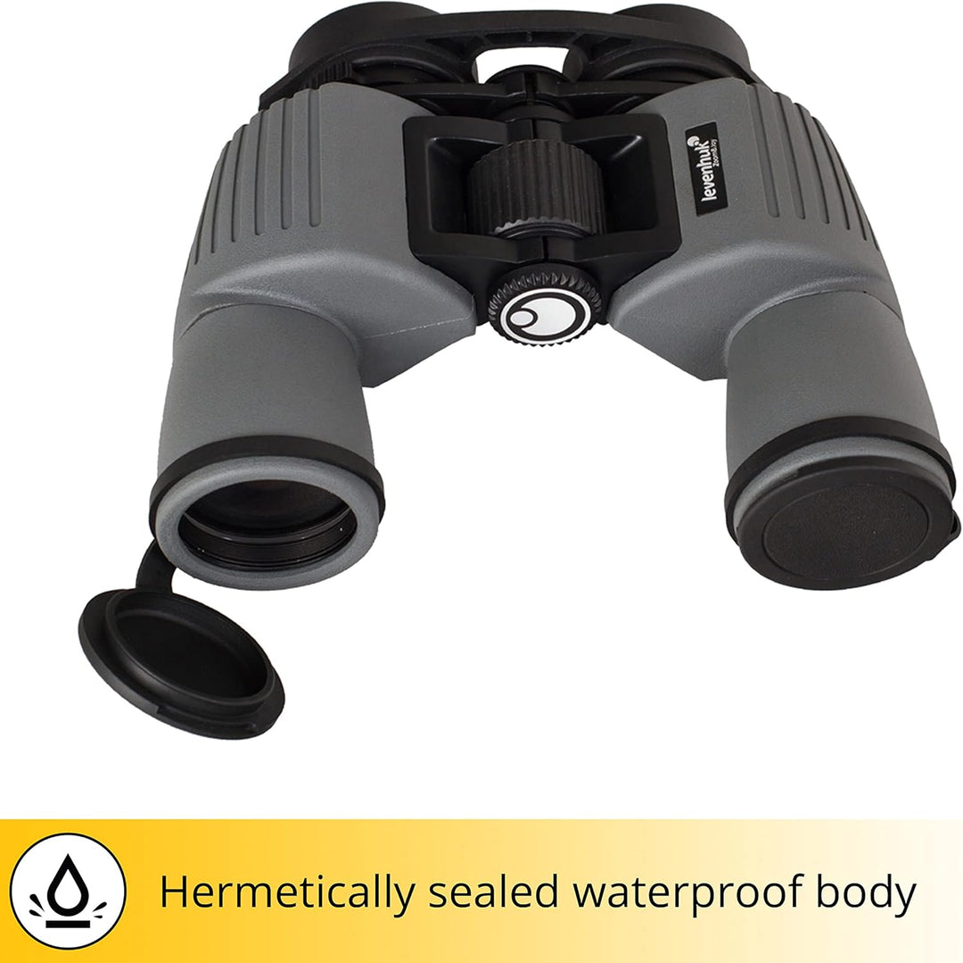 Levenhuk Sherman Plus 8x42 Weitwinkel Wasserdicht Fernglas mit Porroprismen, FMC-Linsen mit 8X Vergr