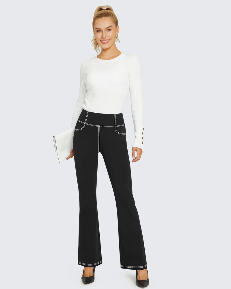 G4Free Activewear-Hosen für Damen mit 4 Taschen Bootcut Jeans Yoga Hosen Damen Stretch Hohe Taille Y
