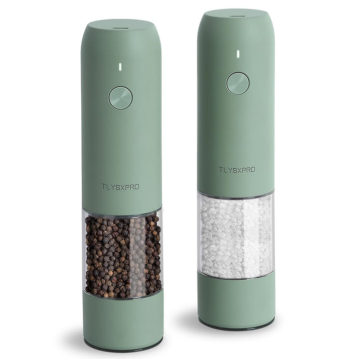 TLYSXPRO Salz und Pfeffermühle Elektrisch 2er Set, USB Wiederaufladbar, Einstellbarer Grobheit Gewür