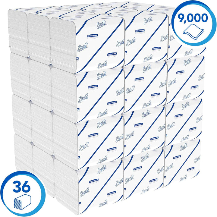 Scott Control Einzelblatt-Toilettenpapier 8508 – 2-lagiges Toilettenpapier – 36 Packungen x 250 Blat