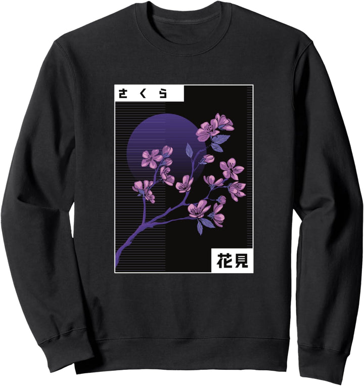 80s & 90s Vaporwave Aesthetic Cherry-Blossom Retro Japanese Sweatshirt