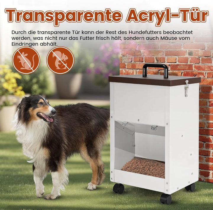 Galvanisierter Automatischer HundefüTterer GrossEr Rasse 30lbs Hundefutter-Spender Mit RäDern FüR Gr