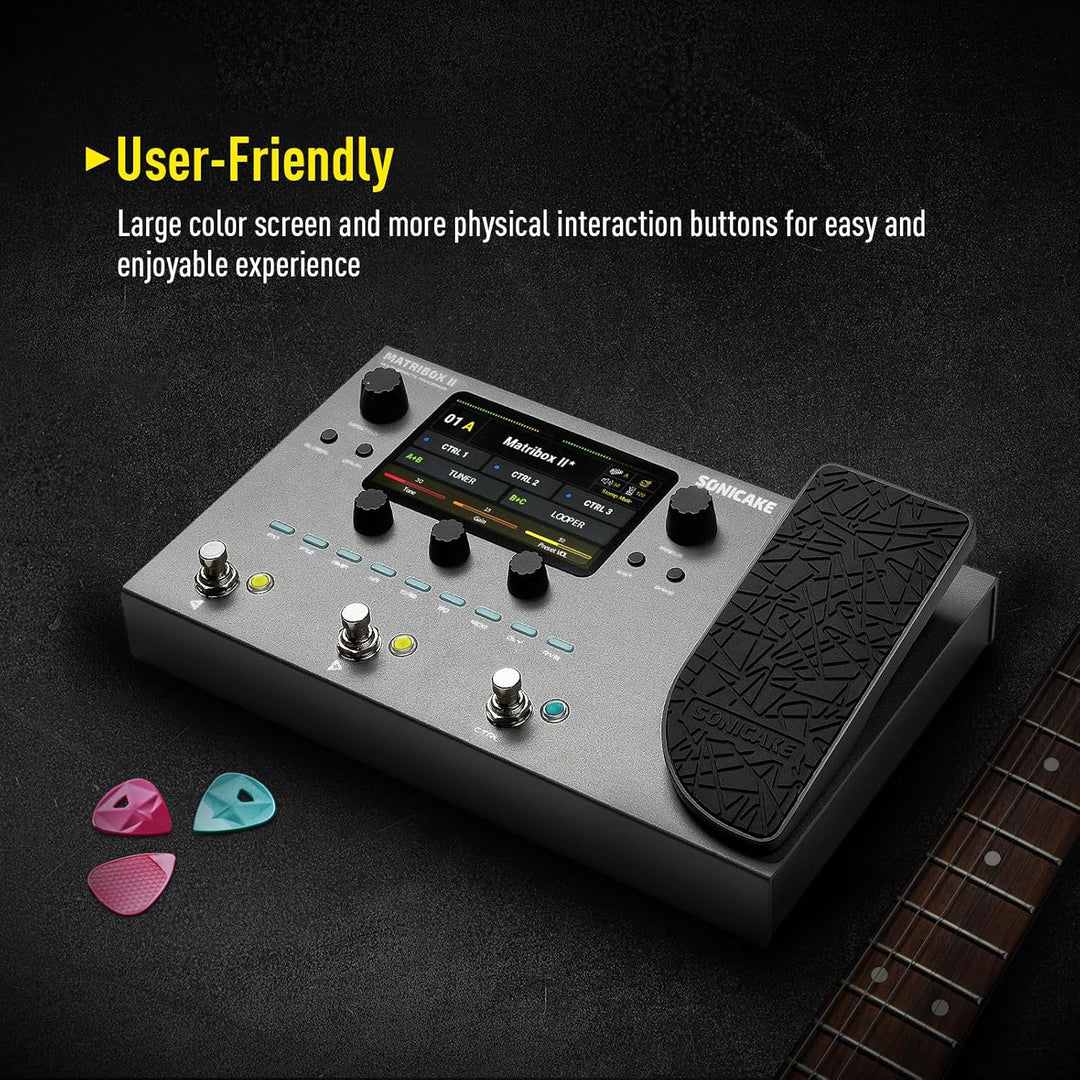 SONICAKE Gitarren Effektpedal Multi-Effekte Prozessor mit Expression Pedal Gitarren Bass Amp Modelin