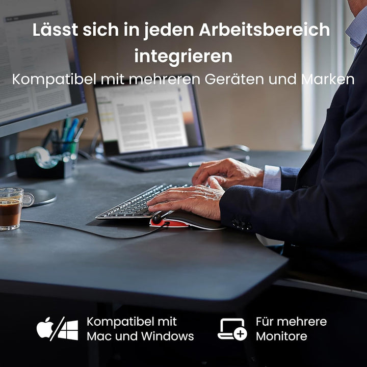 Contour RollerMouse Red Ergonomische Maus erweiterter Handgelenkstütze Memory Schaum, Ideal für RSI