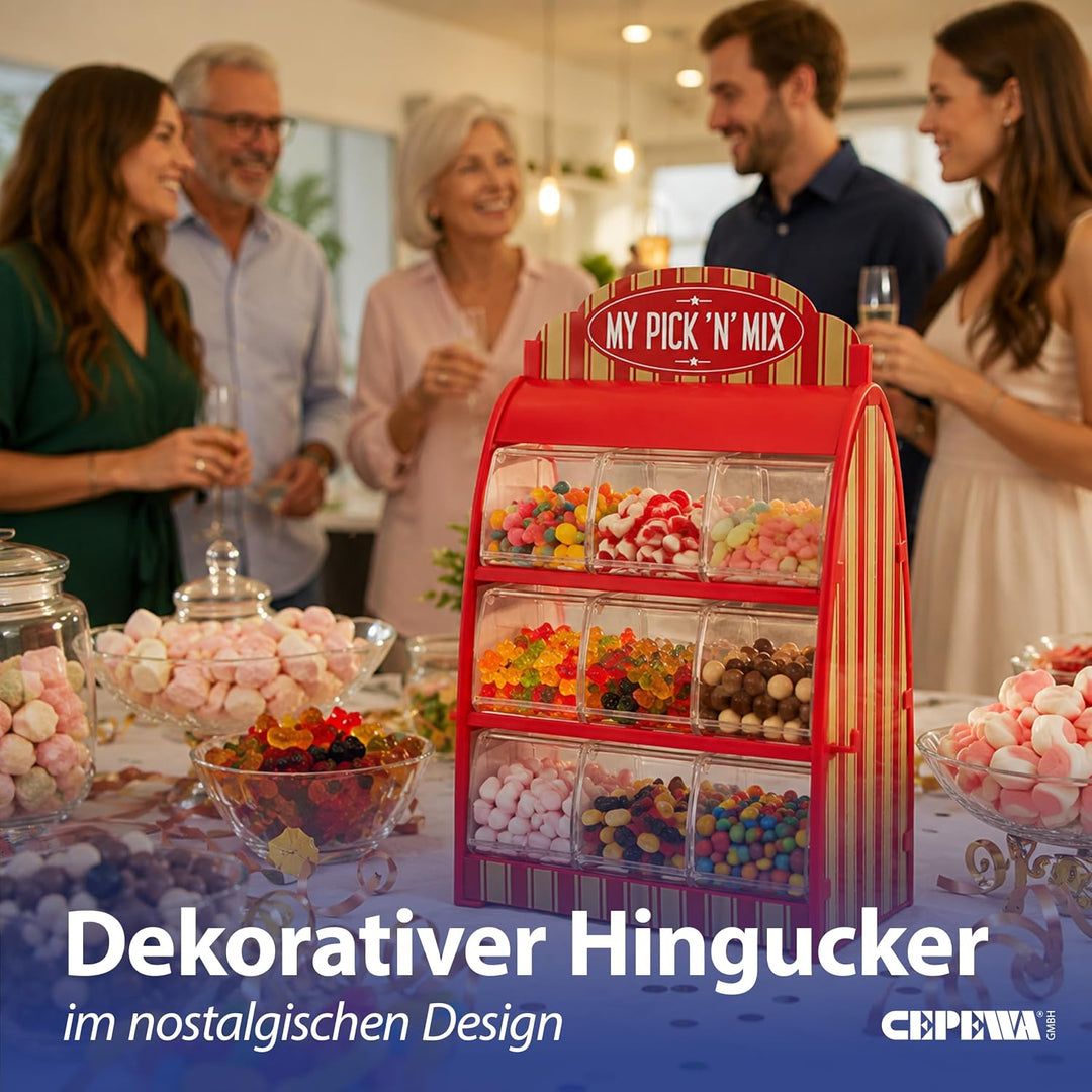 Cepewa Süssigkeitenspender Retro Süssigkeitenautomat mit Zange Weingummi Spender 50er Jahre Fruchtgu