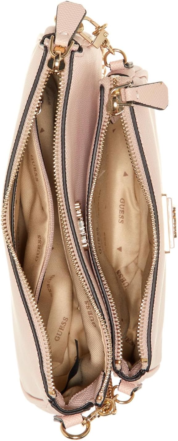 GUESS Damen Noelle Dbl Pouch Crossbody Bag Leichte Rose, Leichte Rose