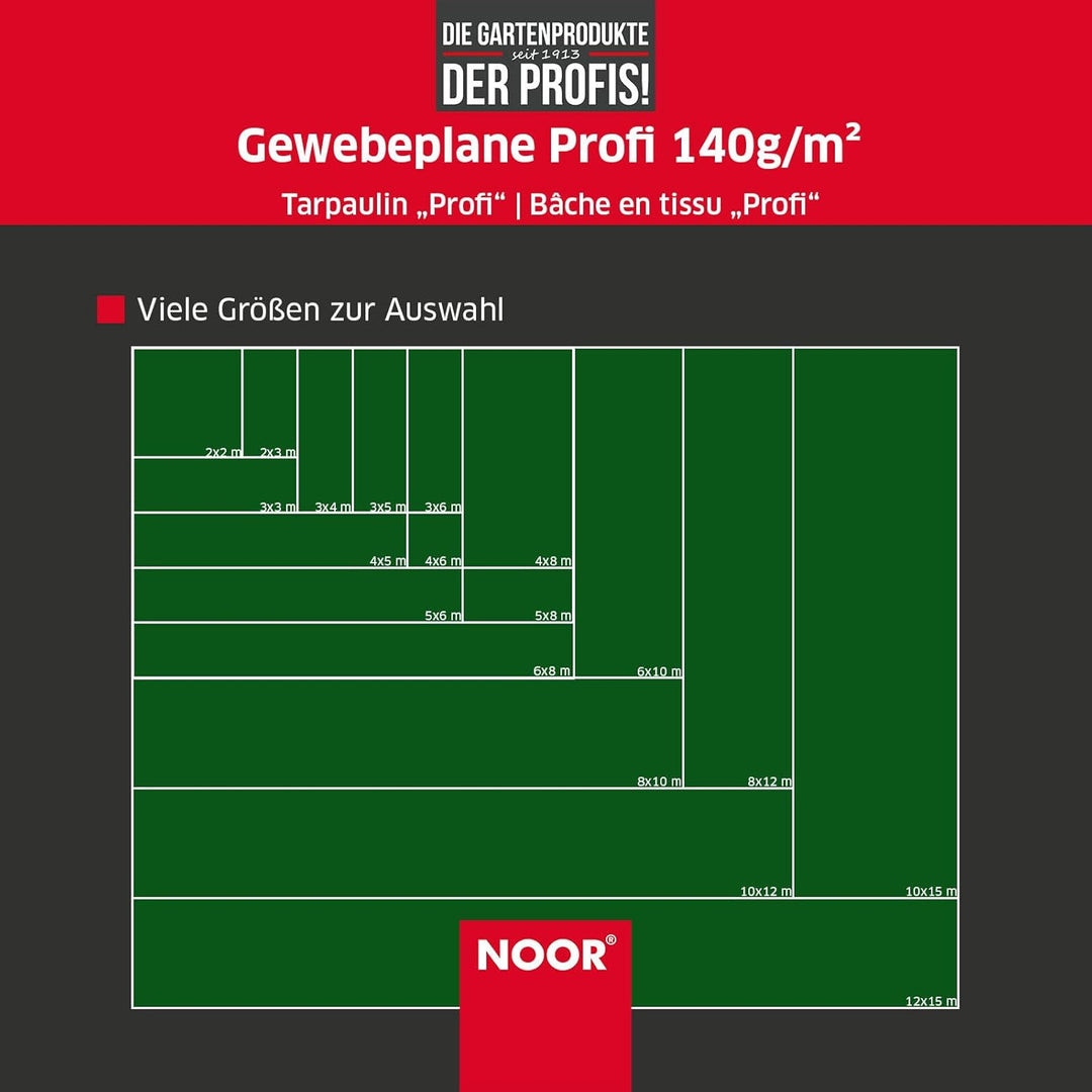 NOOR Abdeckplane Profi 140g/m2 Anthrazit I 5 x 8 m IAllzweckplane für Schutz vor Witterung I Ideal g