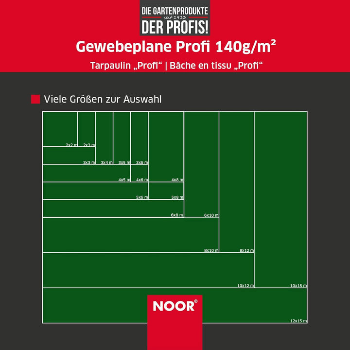 NOOR Abdeckplane Profi 140g/m2 Anthrazit I 5 x 8 m IAllzweckplane für Schutz vor Witterung I Ideal g