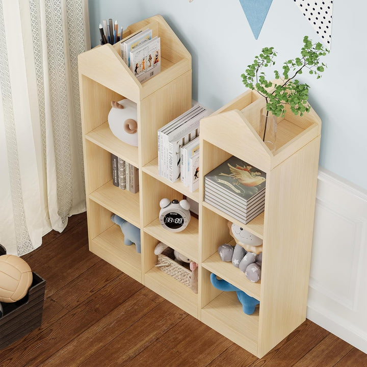 Garvee Bücherregal Kinder Schloss-Design mit Leseecke – Multifunktionales Holzregal mit Spielzeugreg