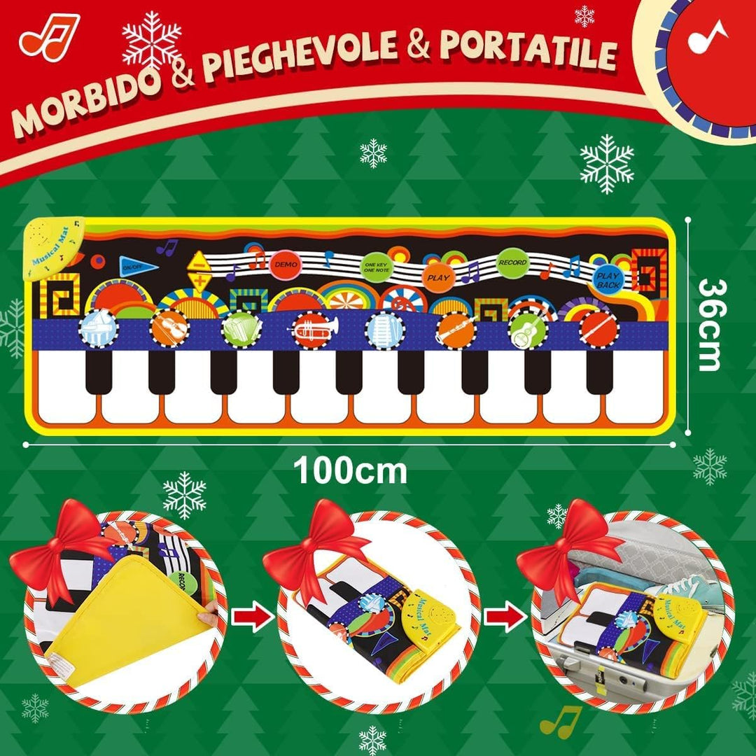 Piano Matte, Tanzmatten Klaviermatte Musikmatte Kinder, 5 Modi 8 Instrumente Sounds Spielzeug Musik