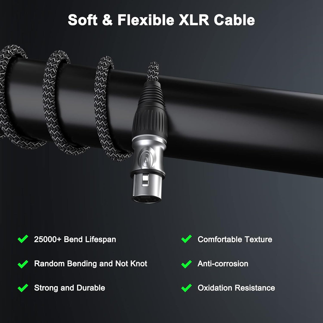 XLR auf XLR Kabel 8M, 3-Pin Mikrofonkabel XLR Stecker auf Buchse Verlängerungskabel Kompatibel mit M