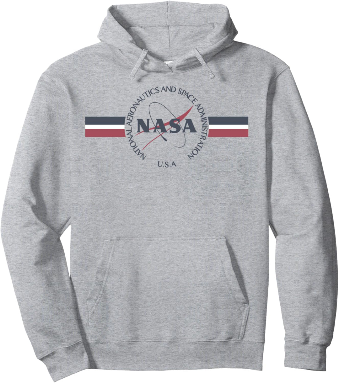 NASA Red White And Blue Banner Logo Pullover Hoodie