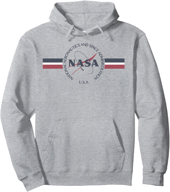 NASA Red White And Blue Banner Logo Pullover Hoodie