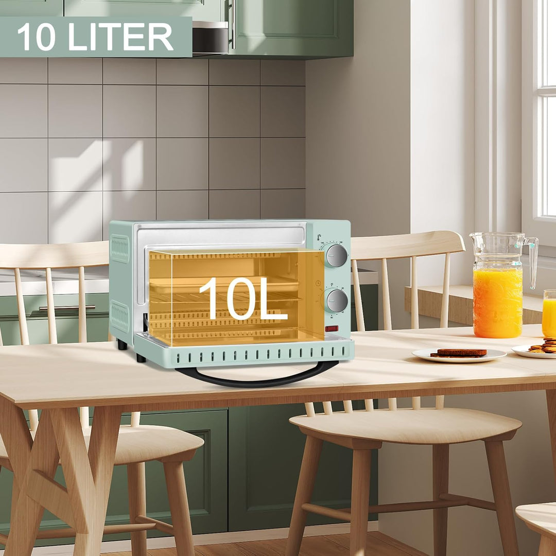 WANNYTON Minibackofen, Backofen 10 L, 650 Watt, 100-230 °C Timer 0-60 Min. inkl. Backblech Grillrost