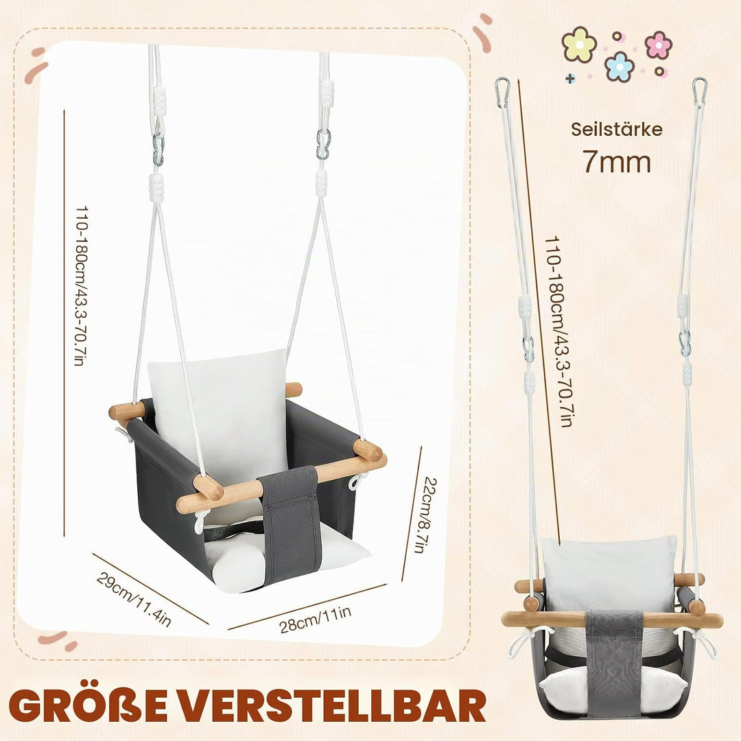 Babyschaukel Kinderschaukel, Baby Schaukel Indoor für Babys ab 6 Monaten und Kleinkinder bis 3+ Jahr