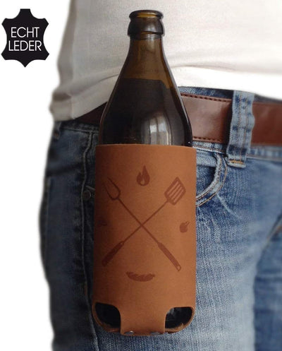 Bierholster BierBQ 0,5l – Das Original aus echtem Leder – Bier Holster Bierhalter