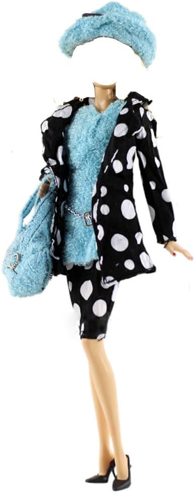 5 Satz Kleider Herbst Kleidung Windjacke + Hosen Schuhe Tasche Mantel Mode Hut Für 29cm Puppen Zubeh