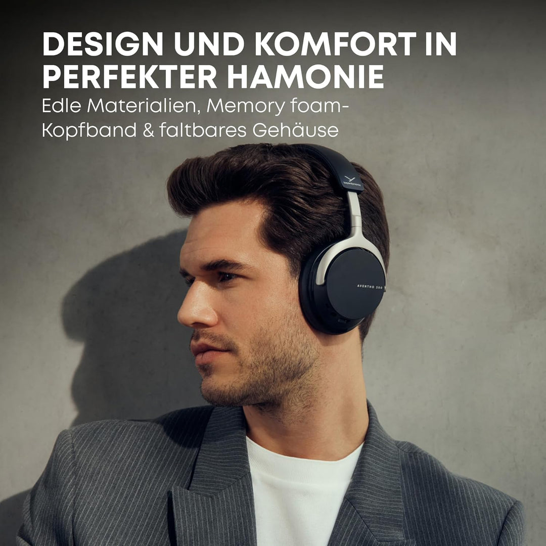 beyerdynamic AVENTHO 200 Wireless Over-Ear Kopfhörer mit ANC in Schwarz, Schwarz