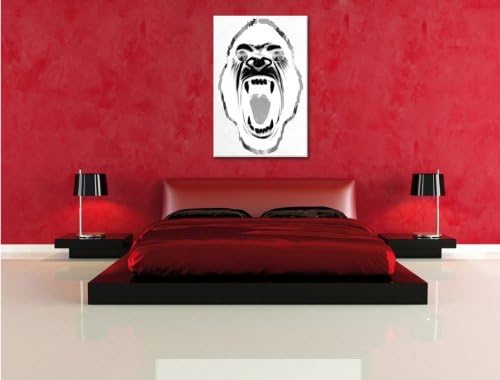 Hypnotic ape negative Leinwandbild Bild auf Leinwand, XXL riesige Bilder fertig gerahmt mit Keilrahm