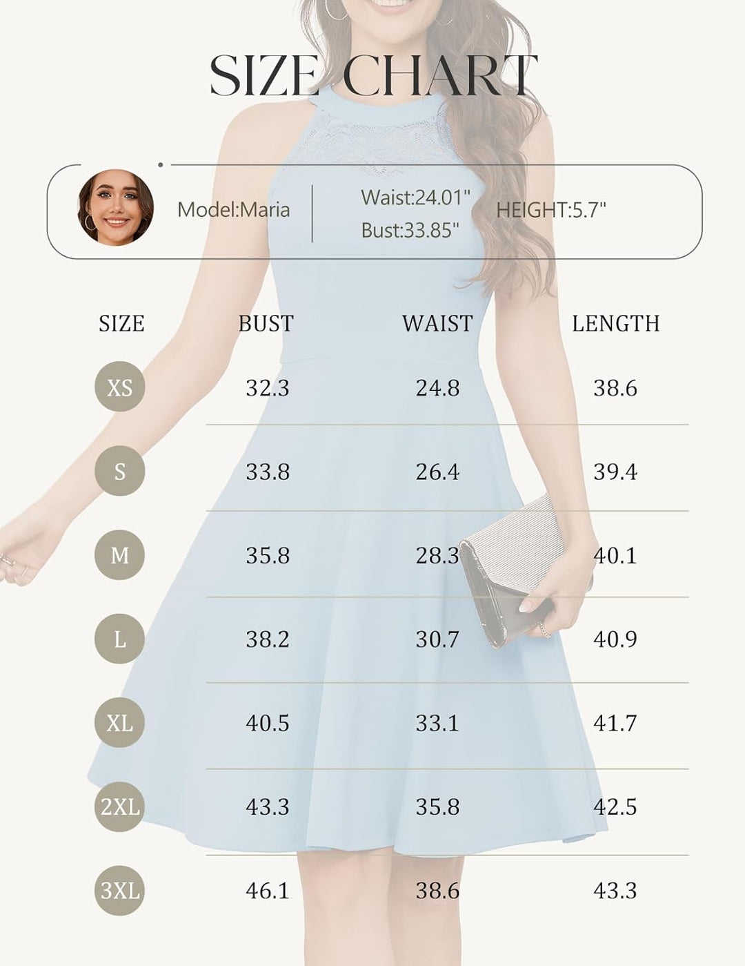 Bbonlinedress Abendkleider elegant für Hochzeit gast festliches Kleid Damen Neckholder Konfirmations