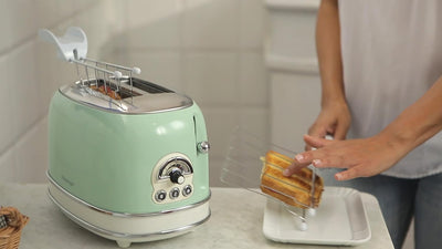 Ariete 155 Vintage Toaster, 2 Scheiben, 810 W, 3 Funktionen, 6 Bräunungsstufen, automatischer Auswur