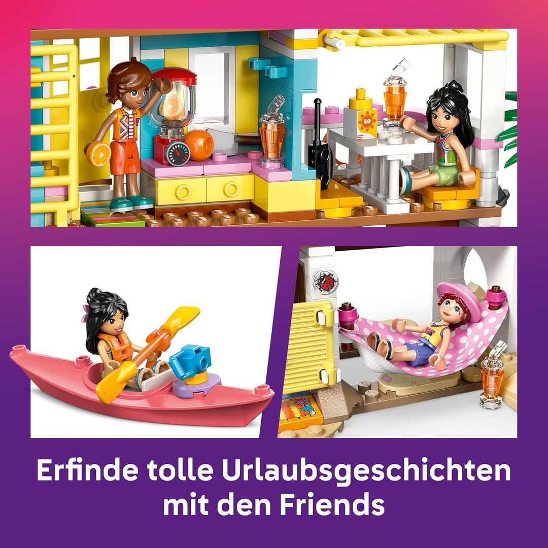 LEGO Friends Strandhaus mit Robben - Miniatur Spielset mit 3 Mini Puppen, 2 Meeres Tierfiguren und Z