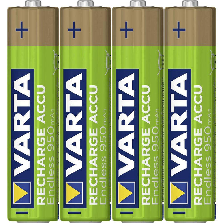 VARTA Recharge Accu Endless Energy AAA Micro Ni-Mh Akku 4er Pack 950 mAh - bis zu 500 Ladezyklen, ge