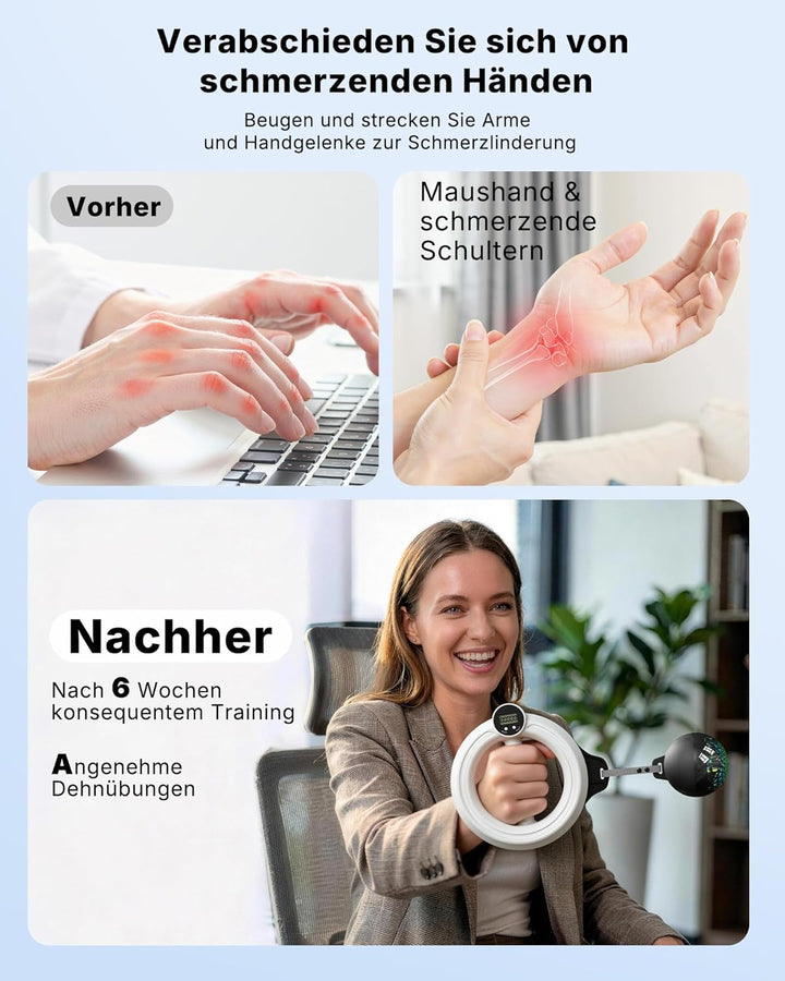 MERACH Unterarmtrainer mit Zähler & RGB-Lichtern, 360° Rotierender Armtrainer für Zuhause Büro, Geei