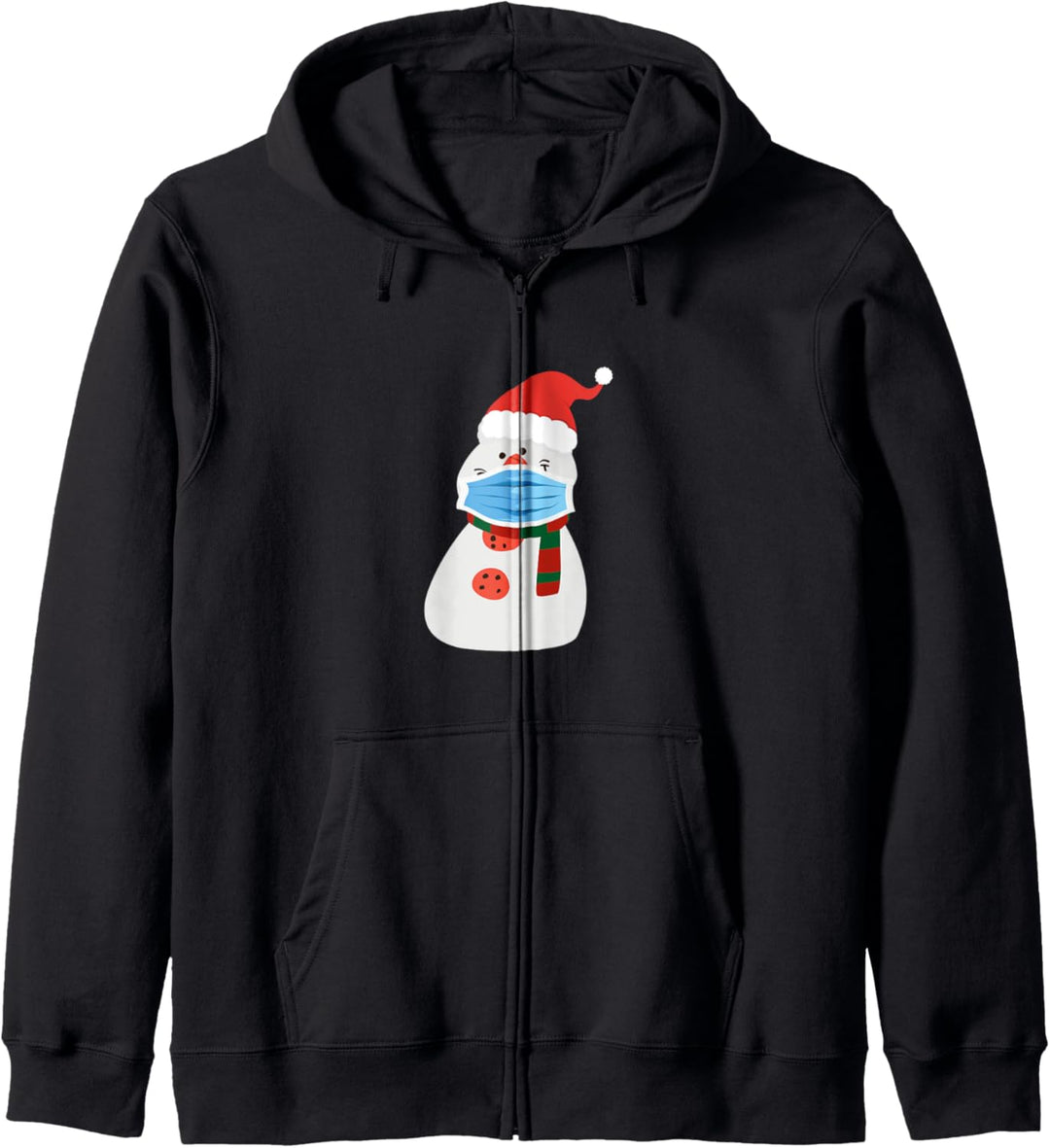 Schneemann tragen Maske 2020 - lustige Weihnachten Kapuzenjacke