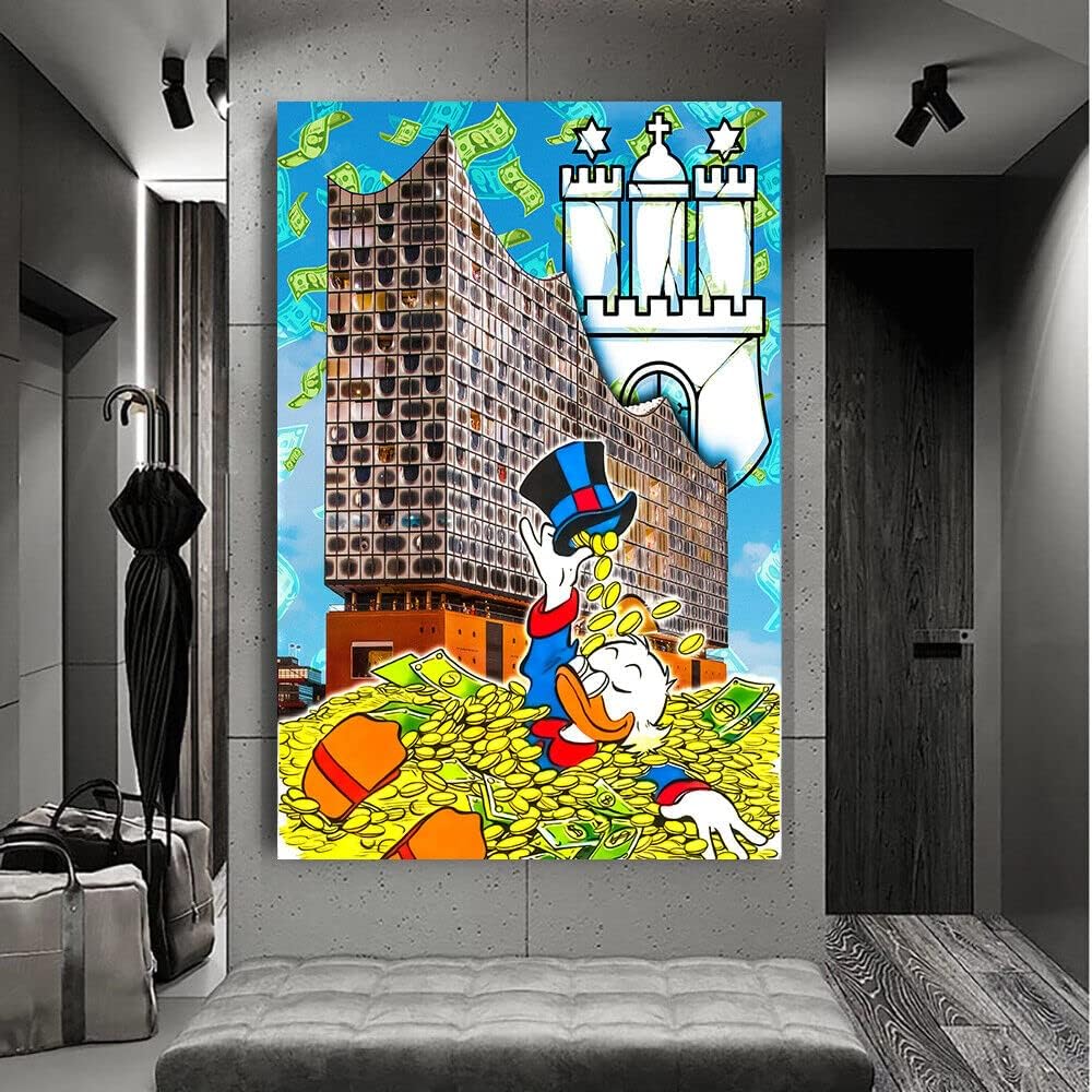 Magic Canvas Art Duck Elbphilharmonie Pop Art Leinwandbild 1- teilig Hochwertiger Kunstdruck Wandbil