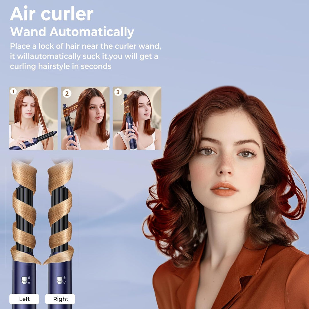 Air styler 6 in 1 Hair styler set mit 1000W Haartrockner, Lockenstab, Warmluftbürste, Föhnbürste, Ru