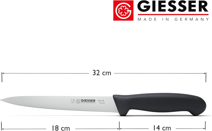 Giesser seit 1776 - Made in Germany - Filiermesser schwarz, Basic Black, Klinge 18 cm, rutschfest, F