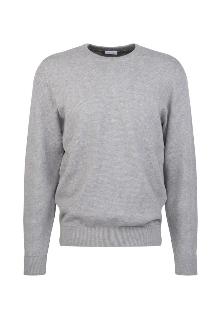 Seidensticker Herren Pullover - Regular Fit - Rundhalsausschnitt - Langarm - 100% Baumwolle S Grau M