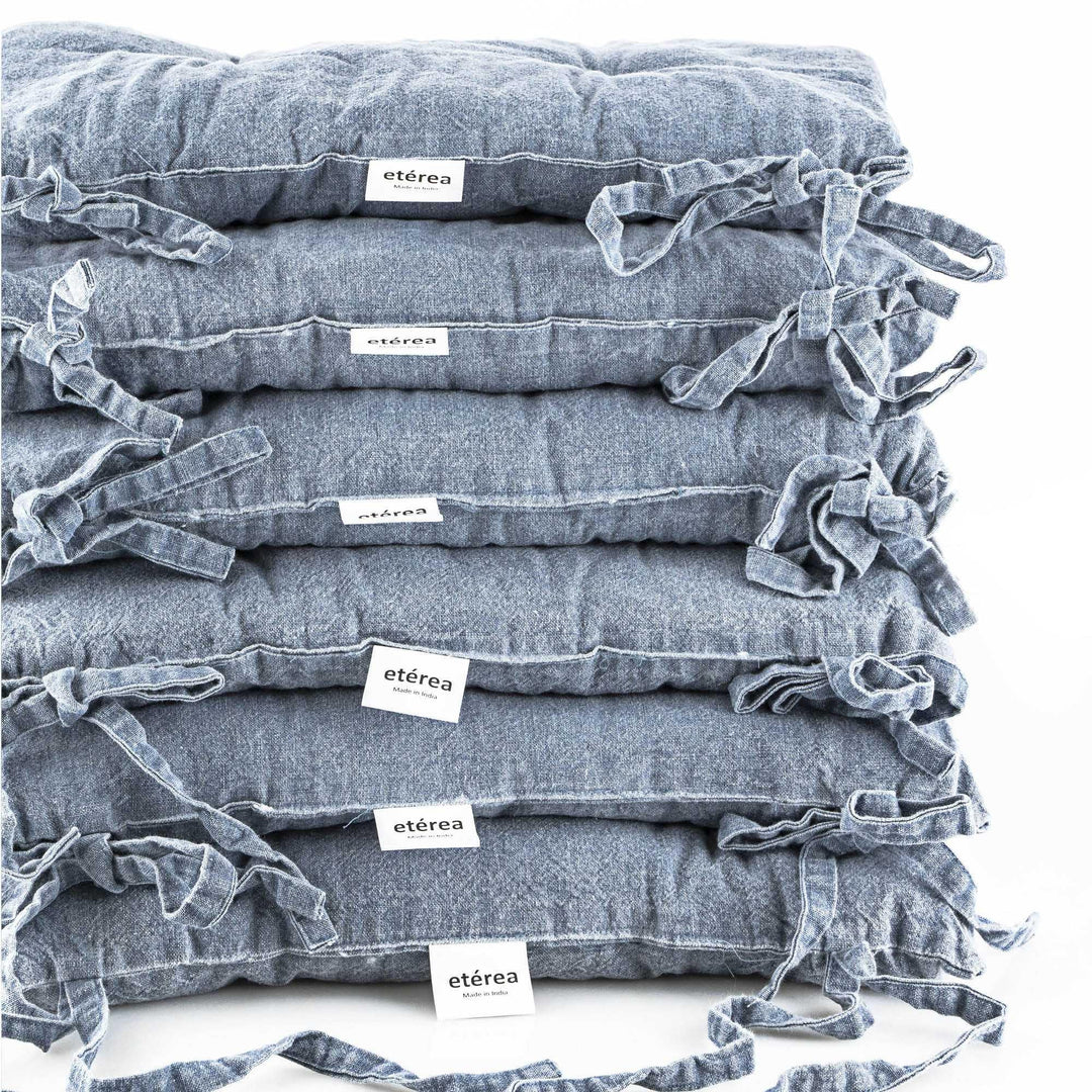 etérea Himmlische Qualität Sitzkissen - 100% Baumwolle - versch Setgrössen Farben mit Bändern - Stuh