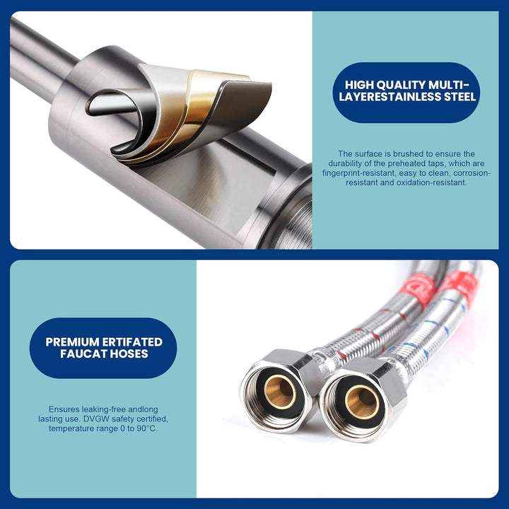 iVIGA Wasserhahn Sensor, Badarmatur Infrarot Sensor für Badezimmer Wasserhahn Bad Automatisch mit St