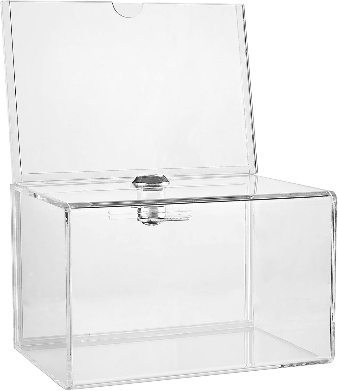 My Charity Boxes Inc. MCB Spendensammelbox aus transparentem Acryl mit Schloss – klein – mit 4–6 Dis