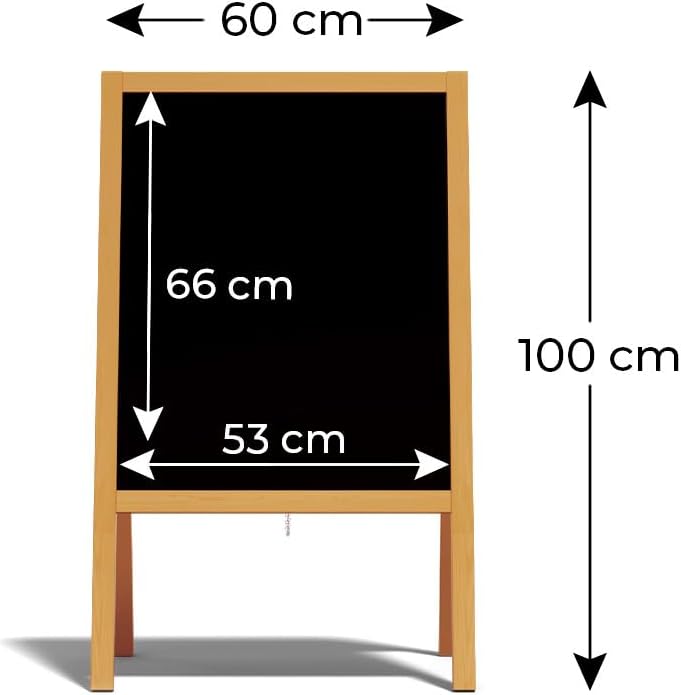 ALLboards Kundenstopper mit Gold, lackiertem Holzrahmen 100x60cm, Werbetafel, Gehwegaufsteller, Aufs