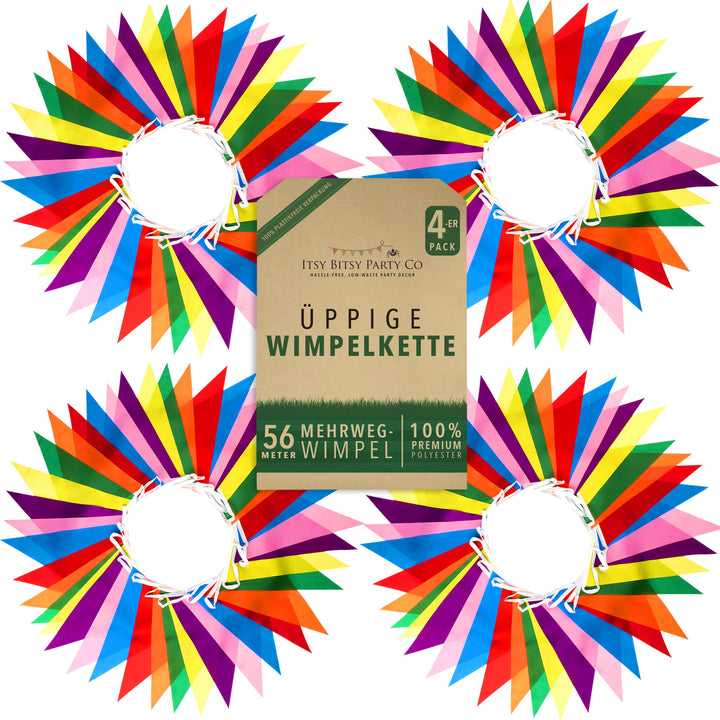 Premium Wiederverwendbare Wimpelkette Outdoor Wetterfest - wasserdichte Stoff Girlande Outdoor Banne