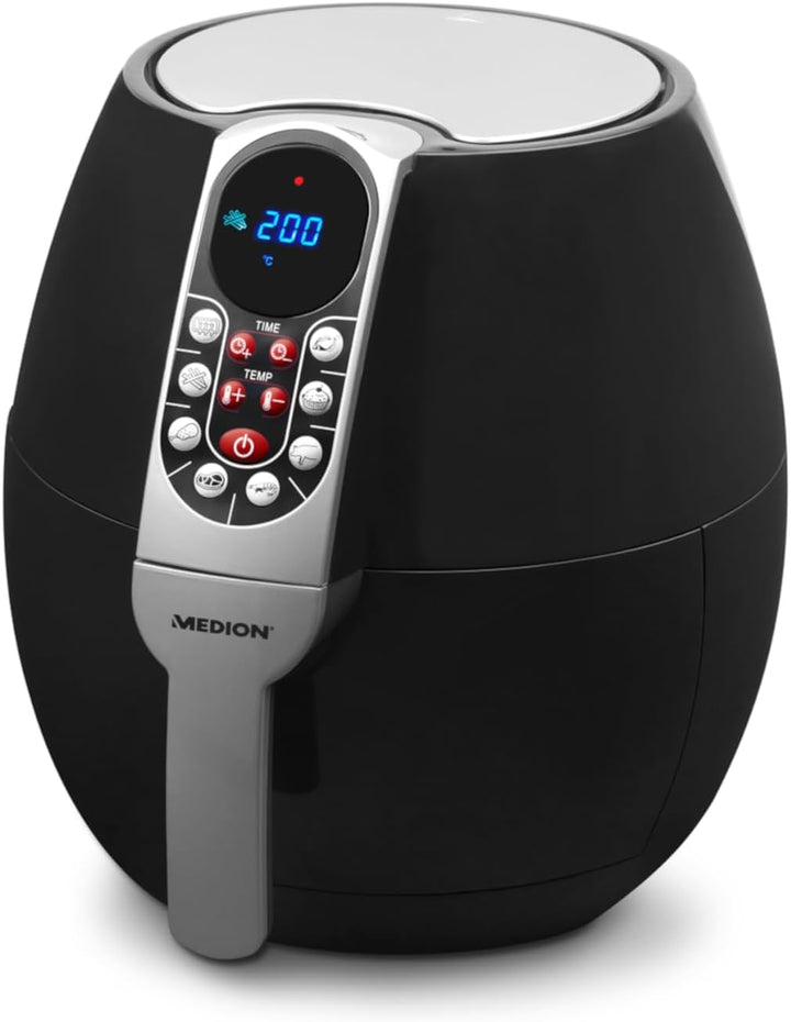 MEDION E10 S Heissluftfritteuse (Leistung ca. 1500 Watt, Airfryer, Digitales Bedienfeld, Nutzinhalt