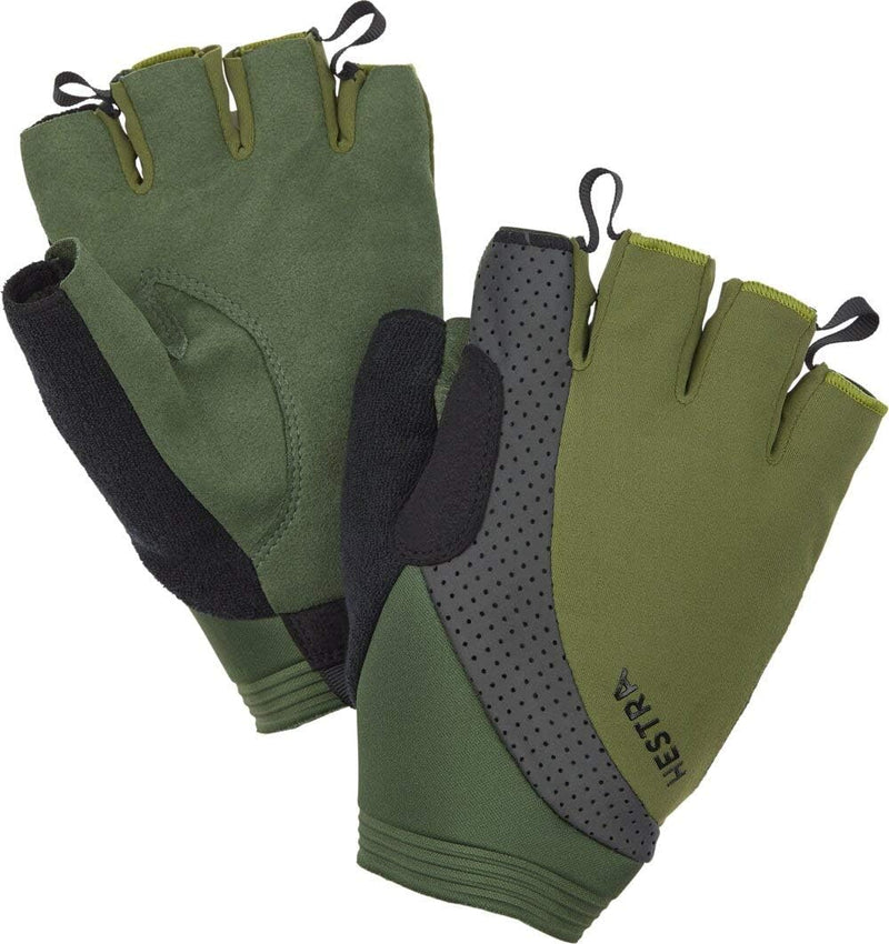 Hestra Apex Fahrradhandschuhe, reflektierend, kurz, 5 Finger olivgrün 7, olivgrün 7