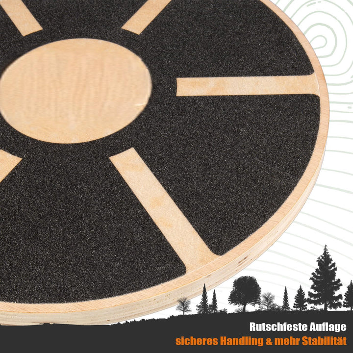 Balance Board aus Holz Ø 39,5 cm Gleichgewichtstrainer für Erwachsene Balancebrett Fitness Brett Zuh