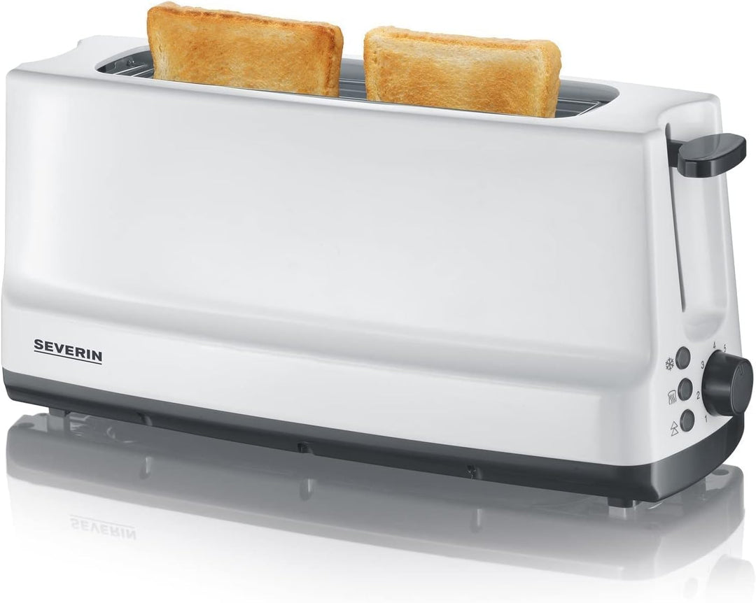 SEVERIN Automatik-Langschlitztoaster, Automatik-Toaster mit Brötchenaufsatz, Edelstahl Toaster zum T